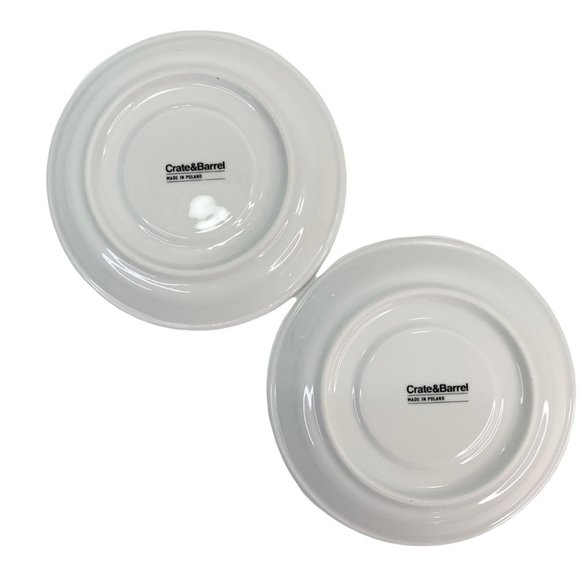 Crate Barrel Cobalt Blue Band Cup Saucer Dessert Plate Breakfast Set 2 Bistro - Picture 3 of 10